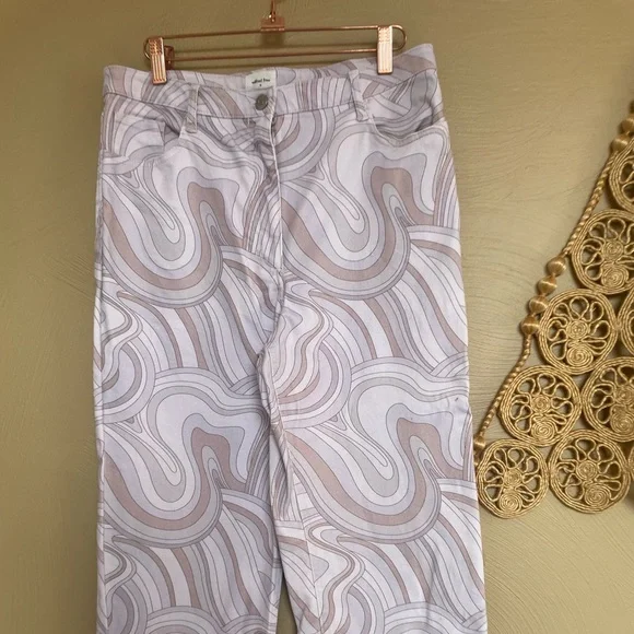 Wilfred Free Vera Pant Printed, High-Waisted Twill Pants, Size 10 - Picture 7 of 12